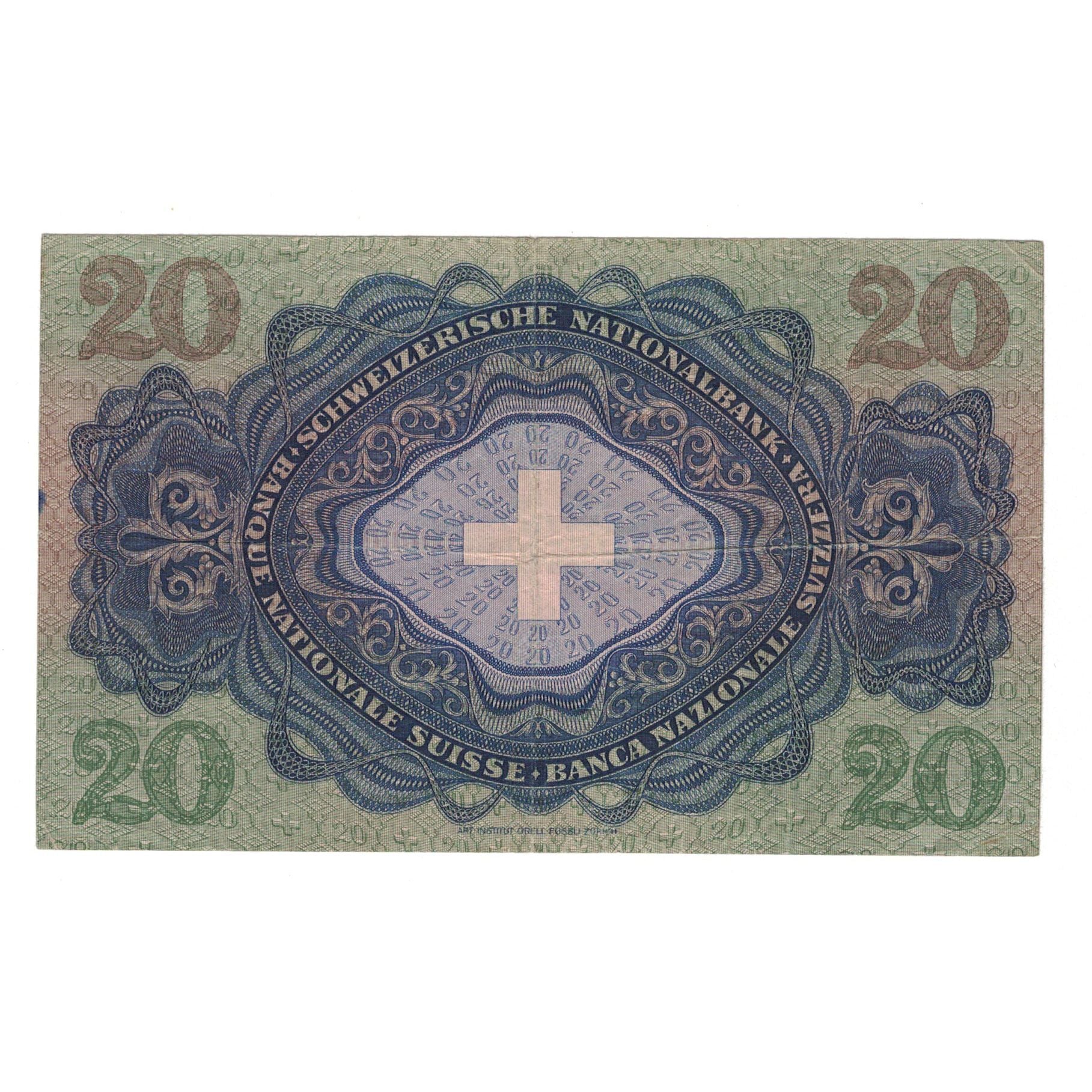 Banknote, Switzerland, 20 Franken, 1952, 1952-03-28, KM:39t, EF(40-45)