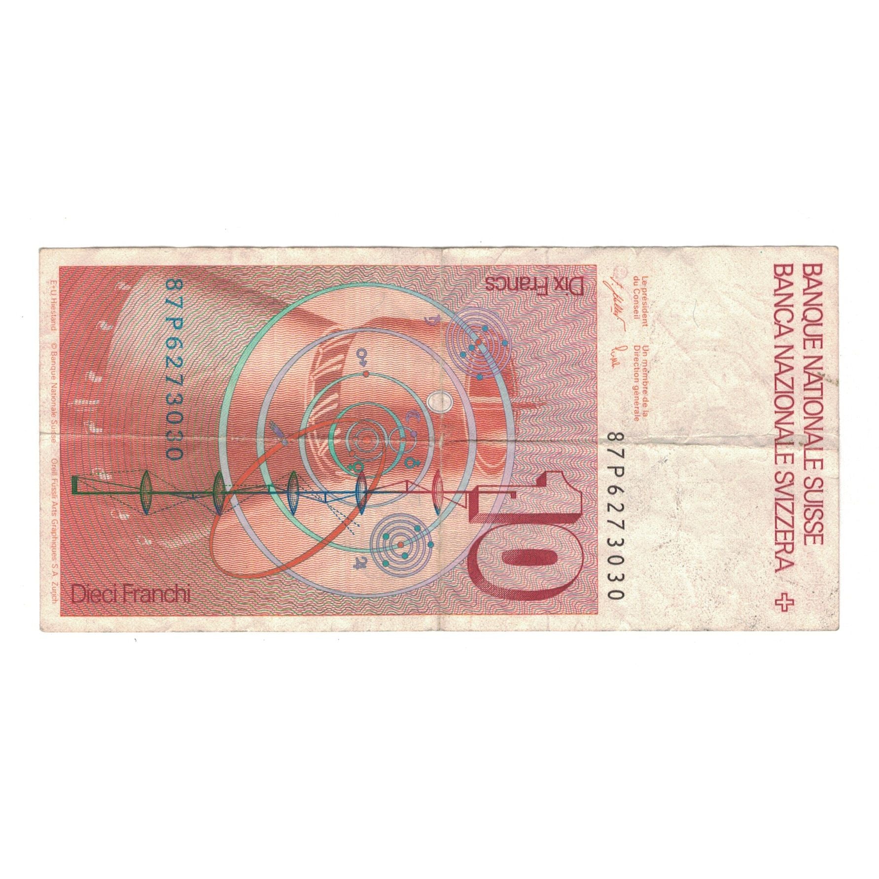 Banknote, Switzerland, 10 Franken, VF(20-25)