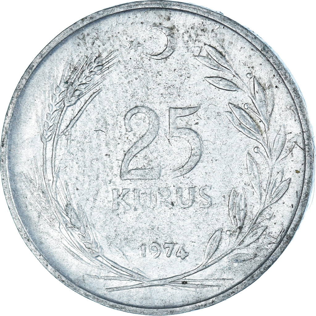Moeda, Turquia, 25 Kurus, 1974