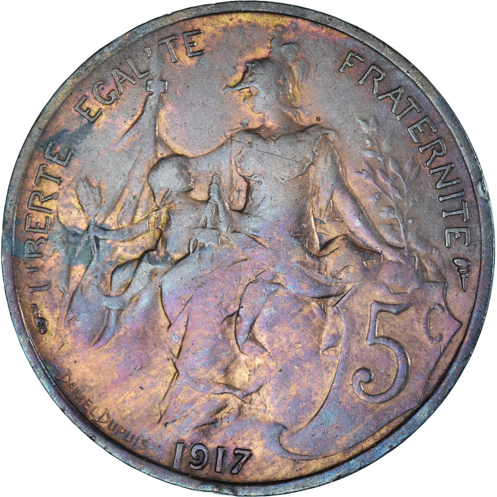 Coin, France, 5 Centimes, 1917