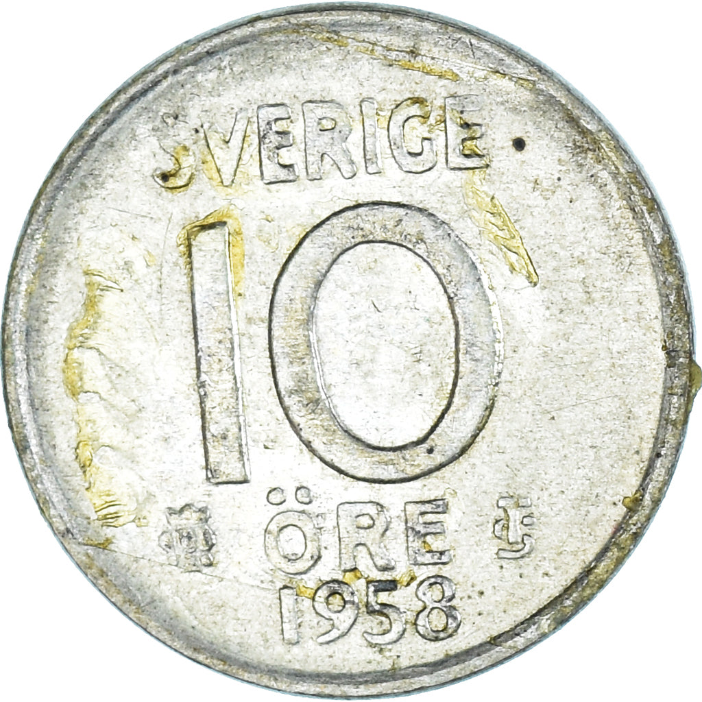 Munten, Zweden, 10 Öre, 1958