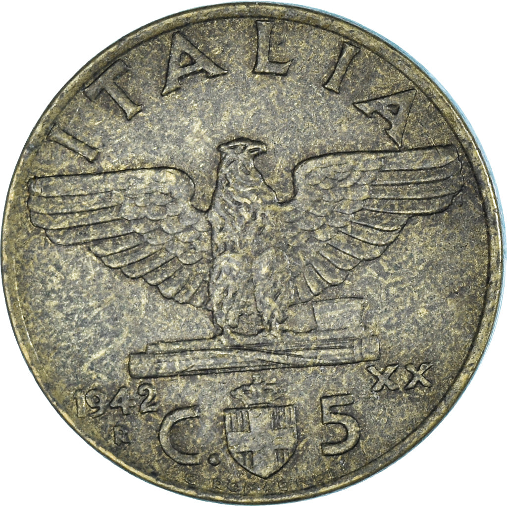 Moeda, Itália, 5 Centesimi, 1942