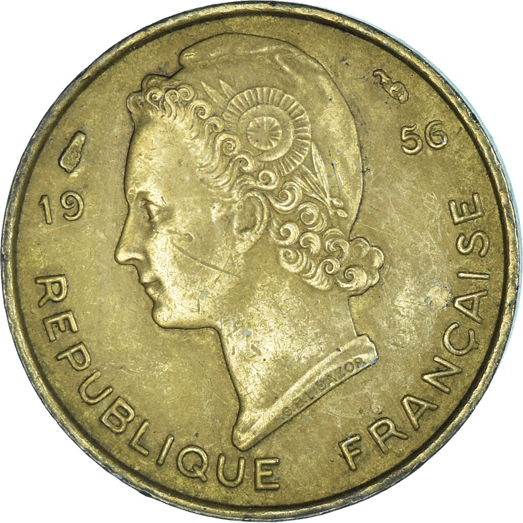 Coin, French West Africa, 5 Francs, 1956
