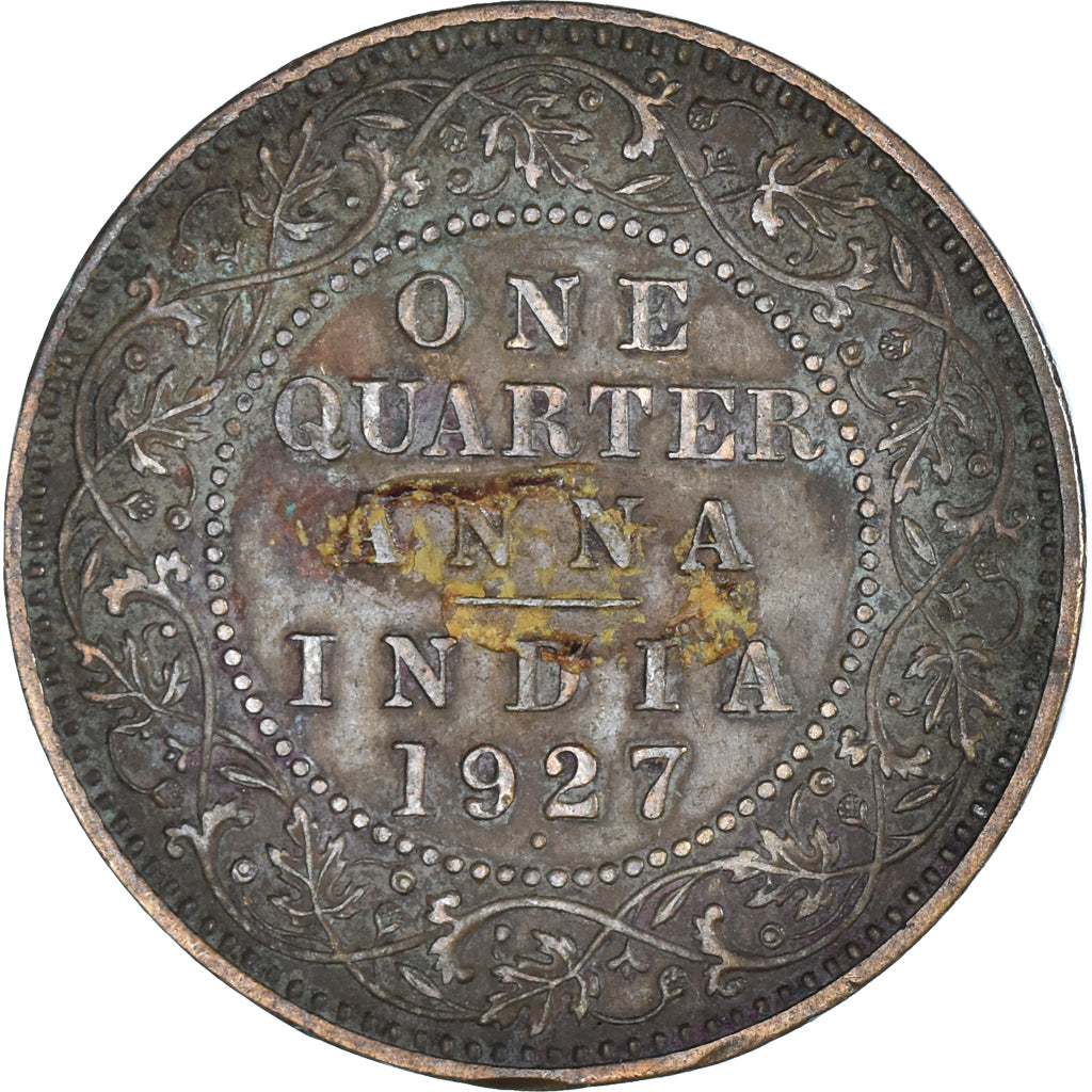 Moneda, India, 1/4 Anna, 1927