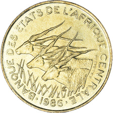 Coin, Central African States, 25 Francs, 1986