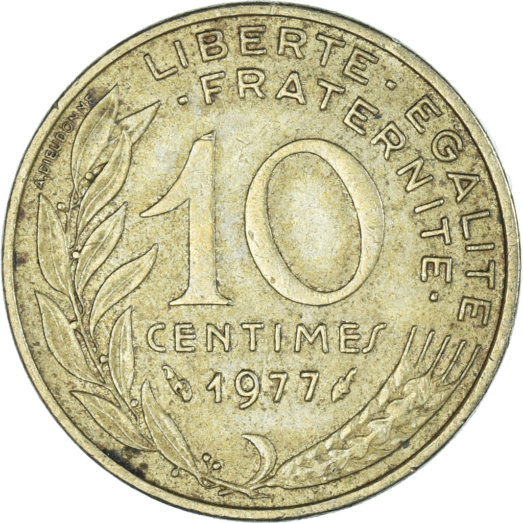 Moneta, Francja, 10 Centimes, 1977