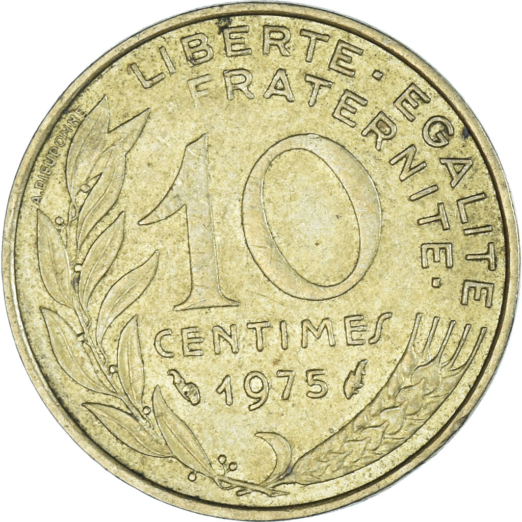 Coin, France, 10 Centimes, 1975