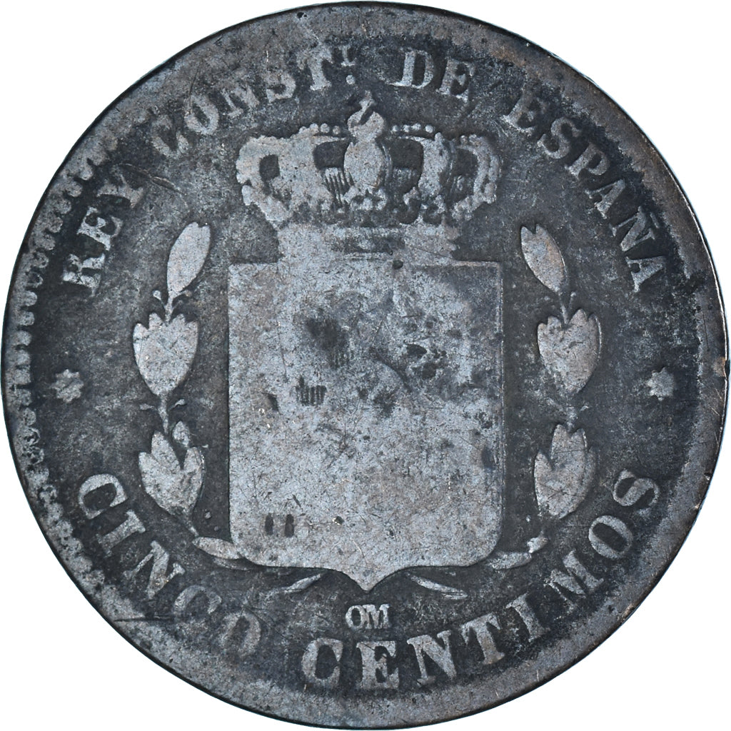 Moneta, Hiszpania, 5 Centimos, 1878