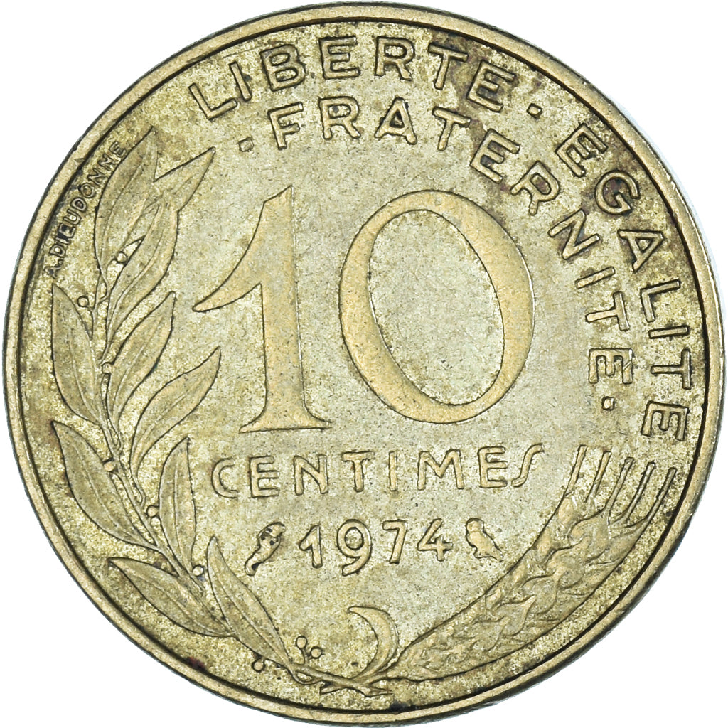 Coin, France, 10 Centimes, 1974