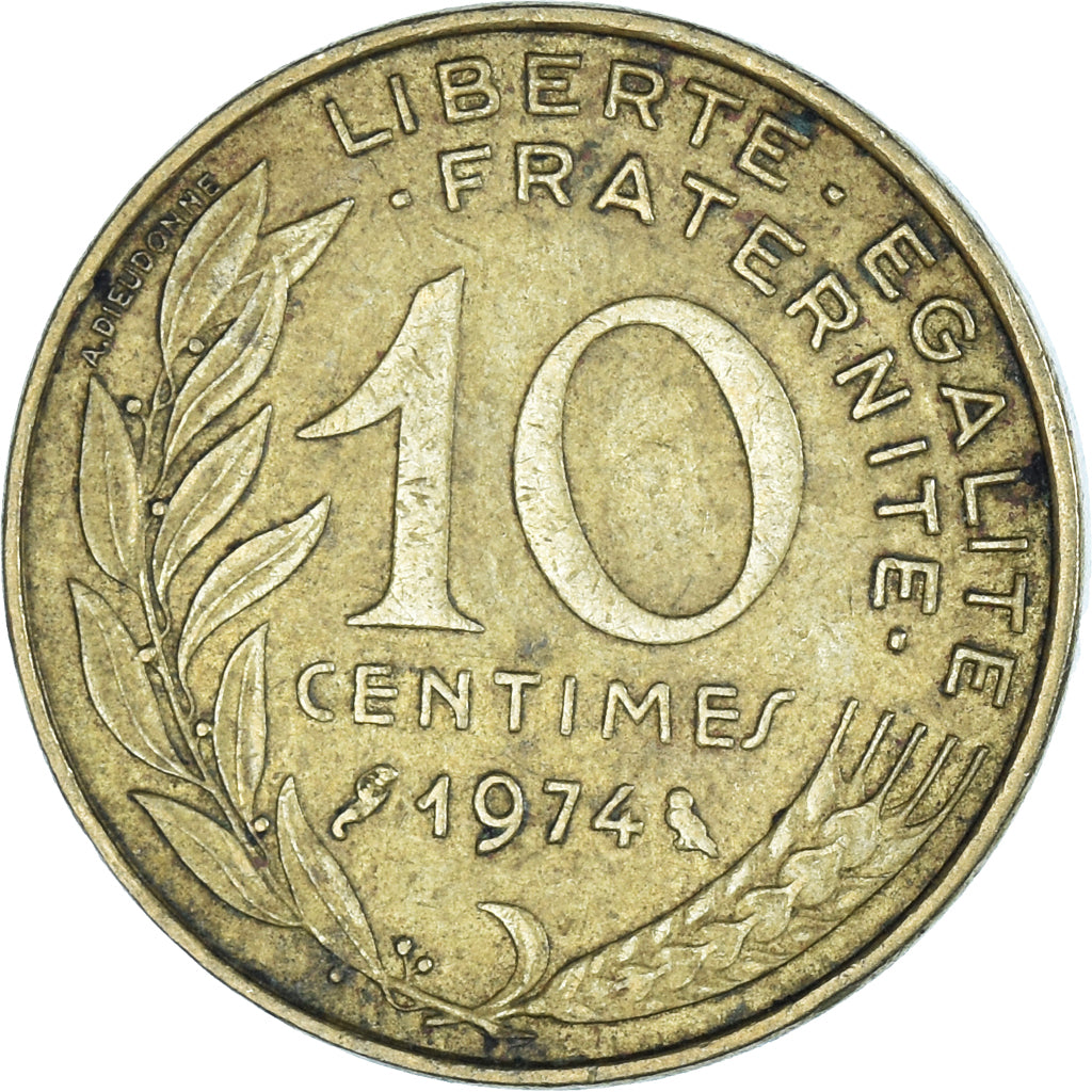 Coin, France, 10 Centimes, 1974