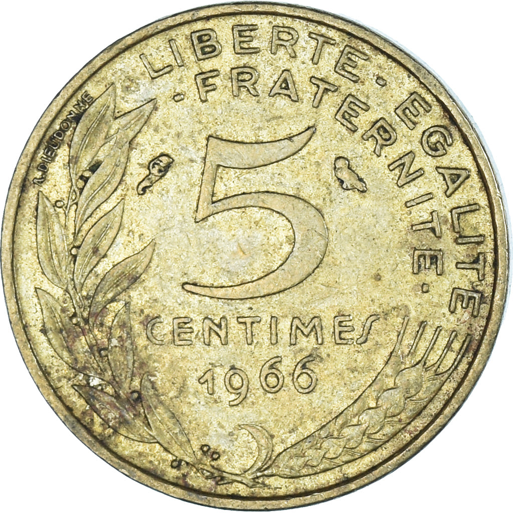 Moneta, Francia, 5 Centimes, 1966