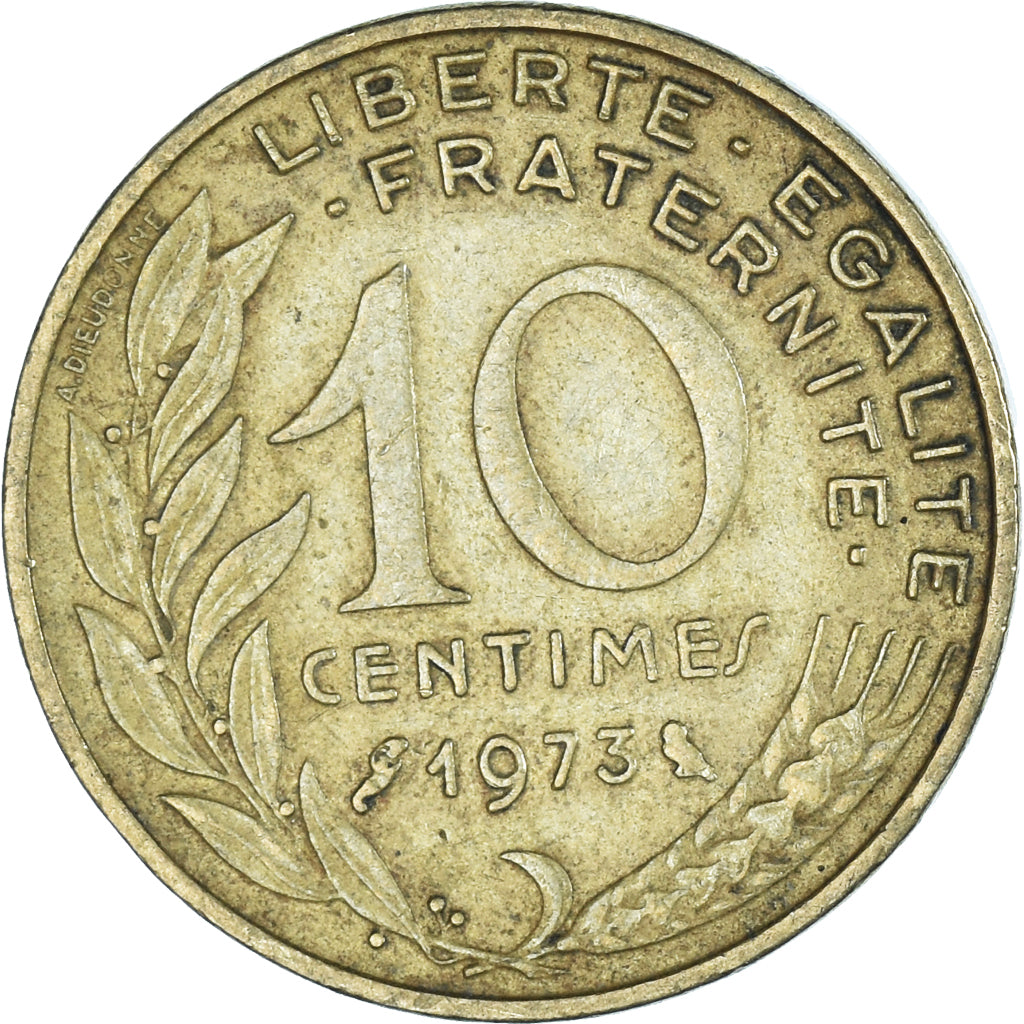 Moneta, Francja, 10 Centimes, 1973