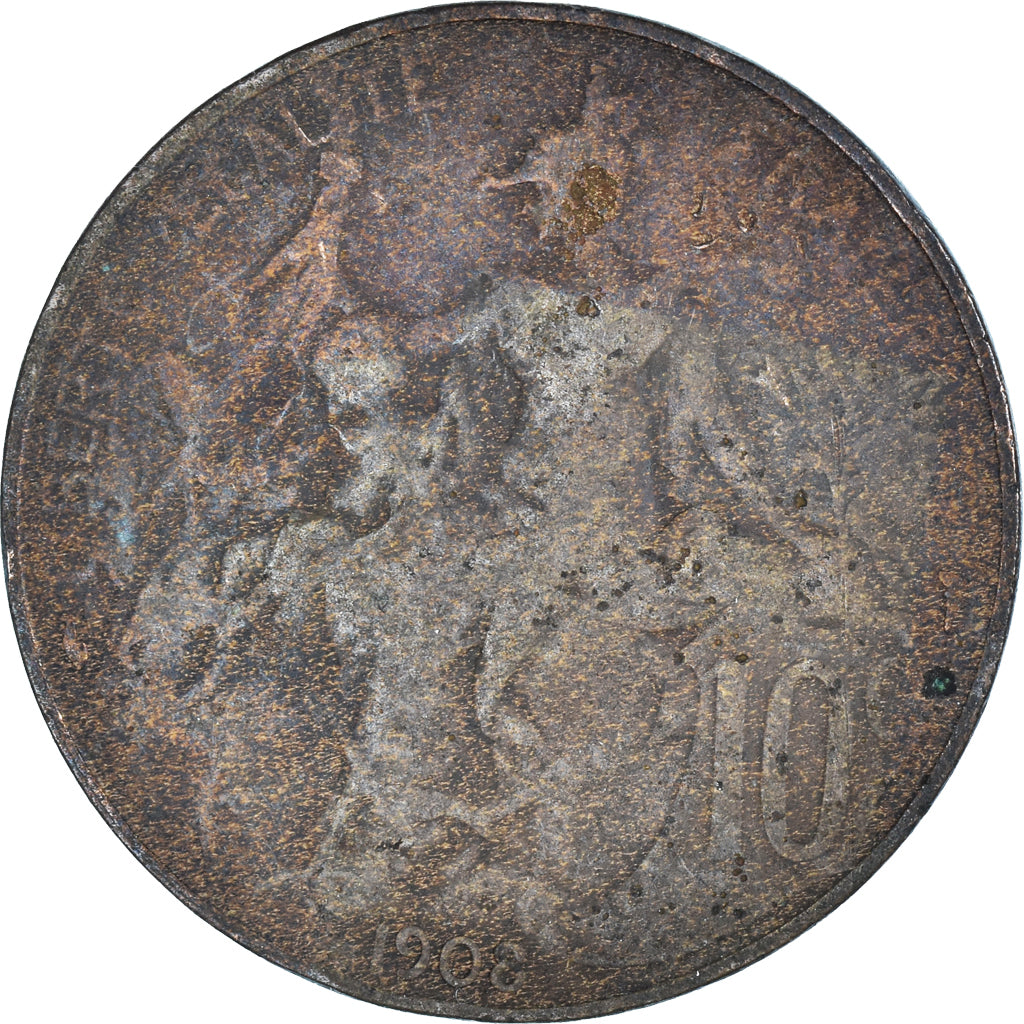 Munten, Frankrijk, 10 Centimes, 1908