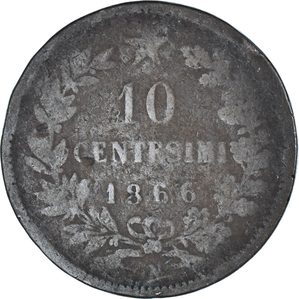 Moeda, Itália, 10 Centesimi, 1866