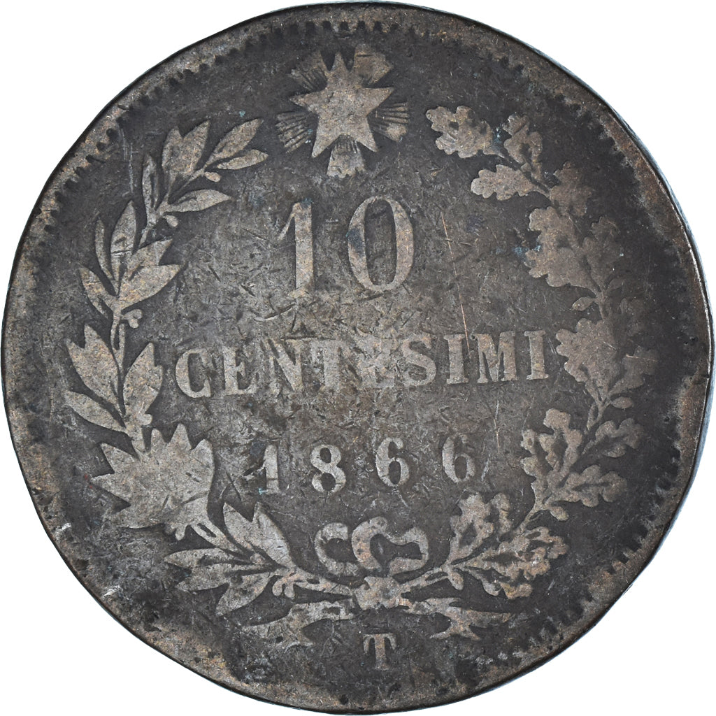 Moeda, Itália, 10 Centesimi, 1866