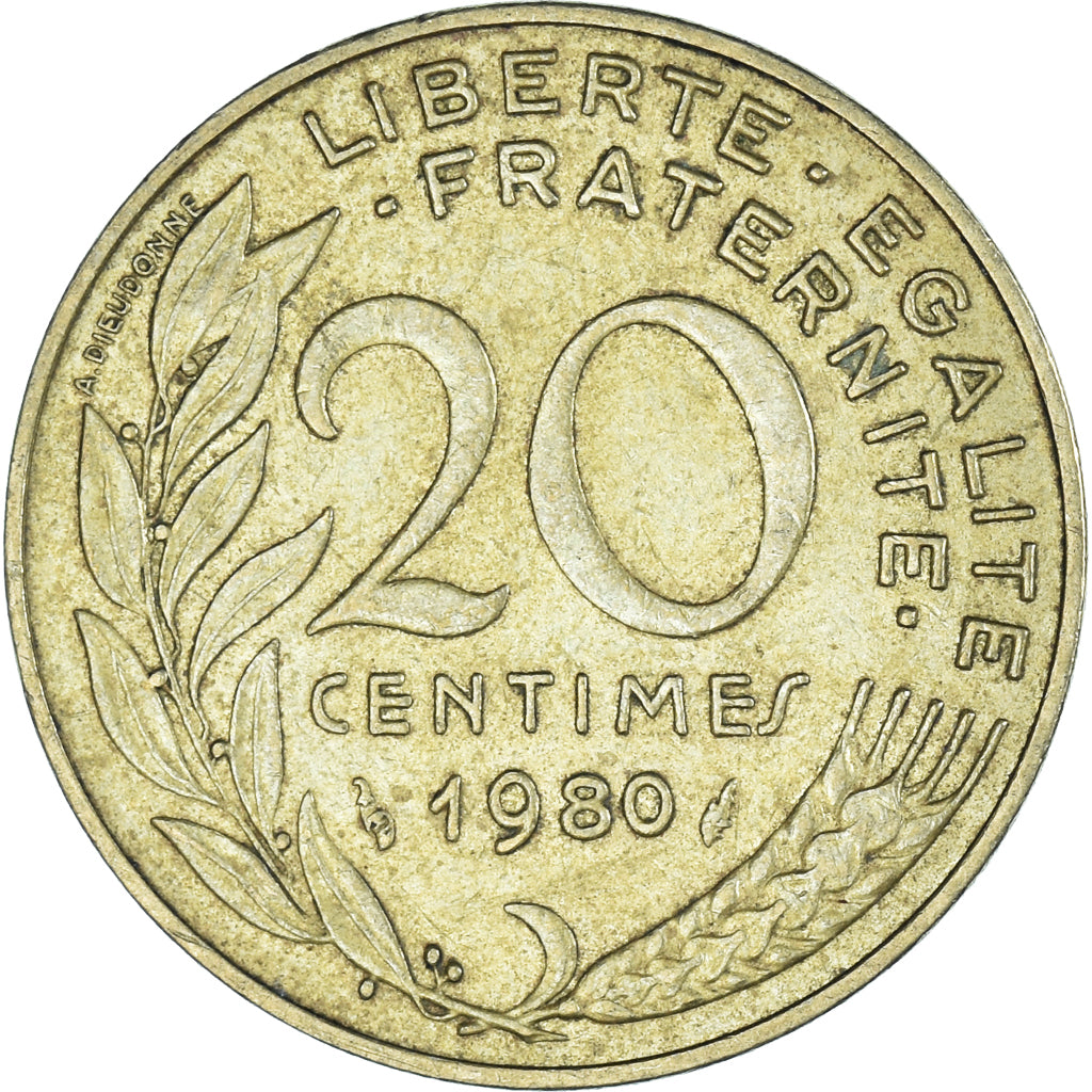 Coin, France, 20 Centimes, 1980