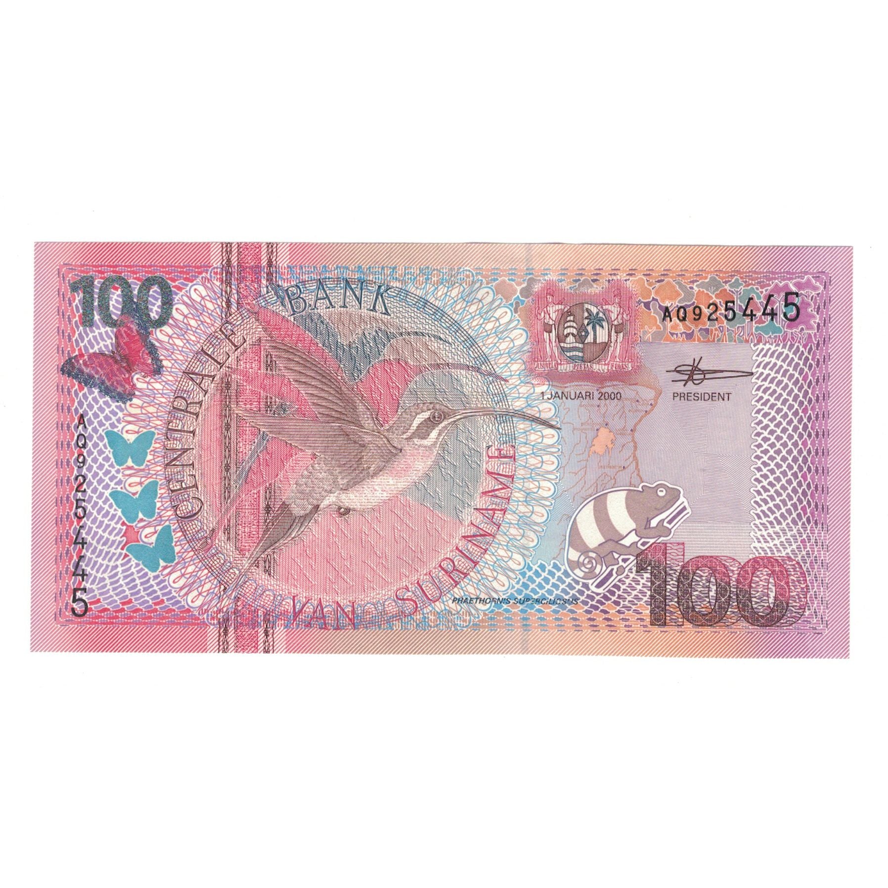 Banknote, Surinam, 100 Gulden, 2000, 2000-01-01, KM:149, UNC(65-70)