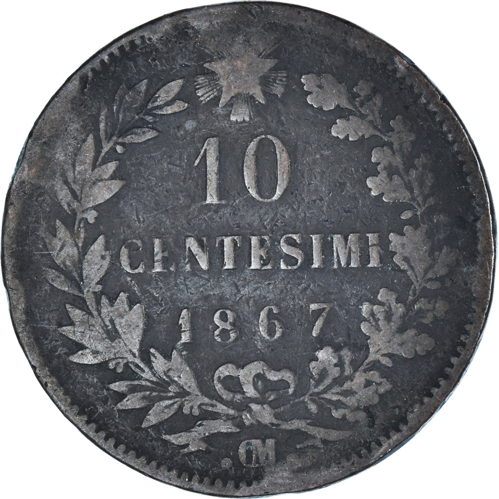 Moneda, Italia, 10 Centesimi, 1867
