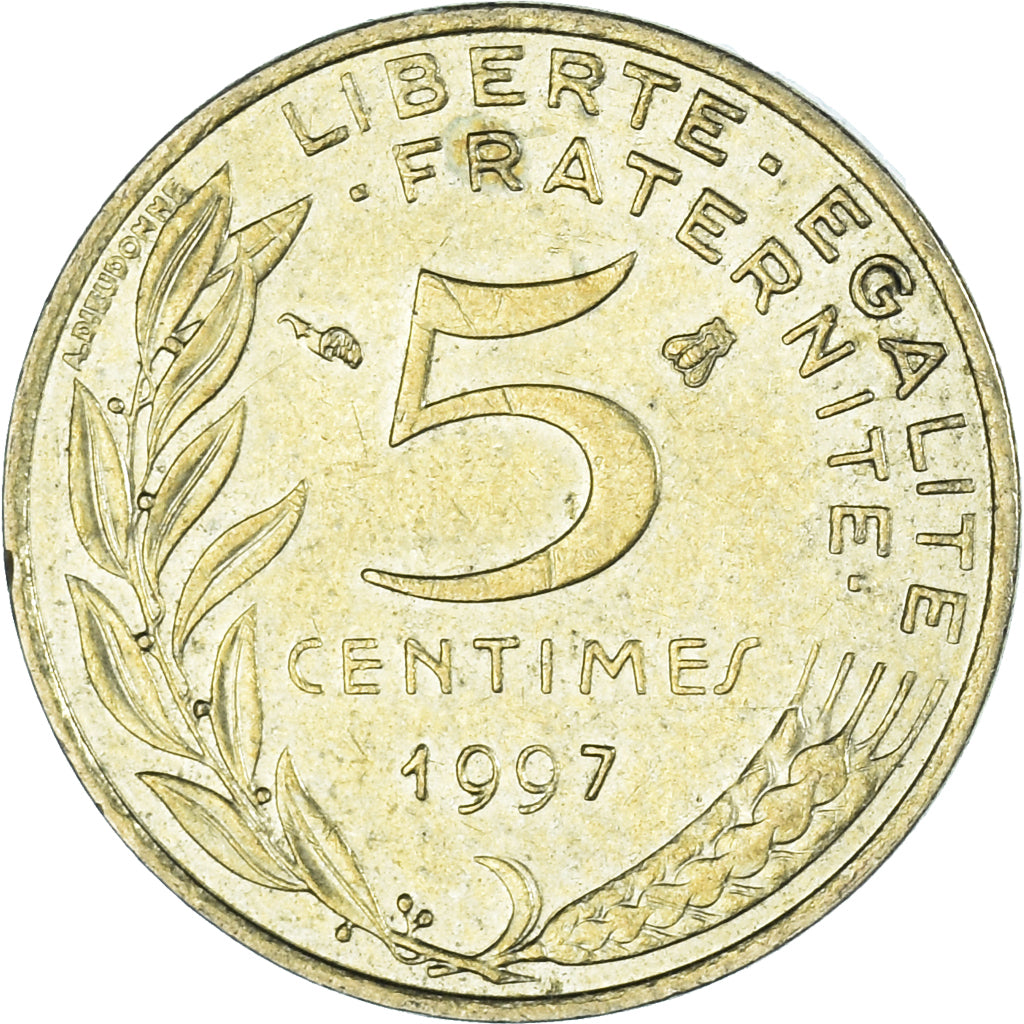 Coin, France, 5 Centimes, 1997
