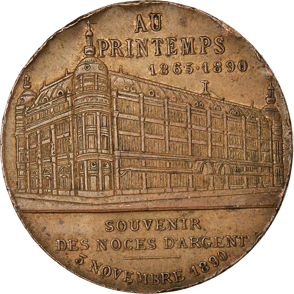 Francia, medalla, Au Printemps, Jules Jaluzot, Paris, 1890, Tasset, MBC, Cobre
