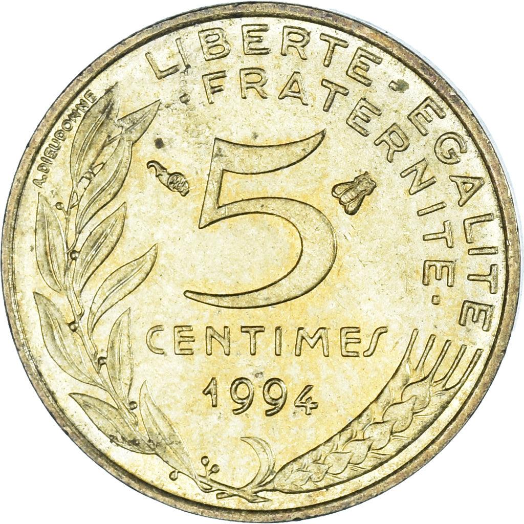 Coin, France, 5 Centimes, 1994