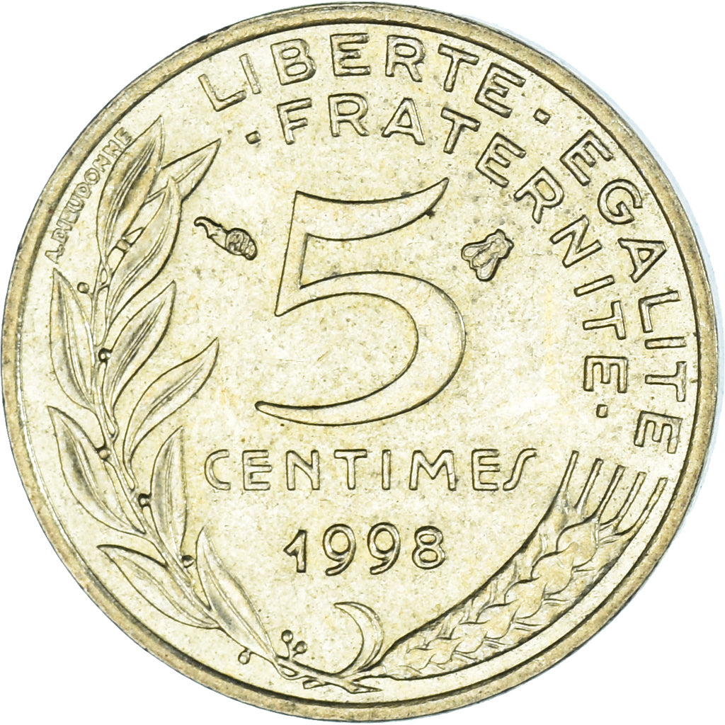 Münze, Frankreich, 5 Centimes, 1998