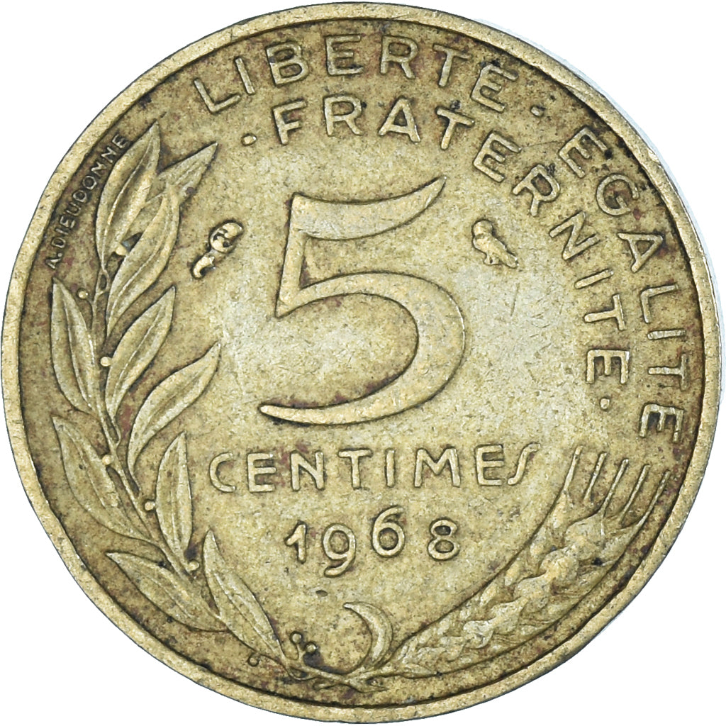 Coin, France, 5 Centimes, 1968