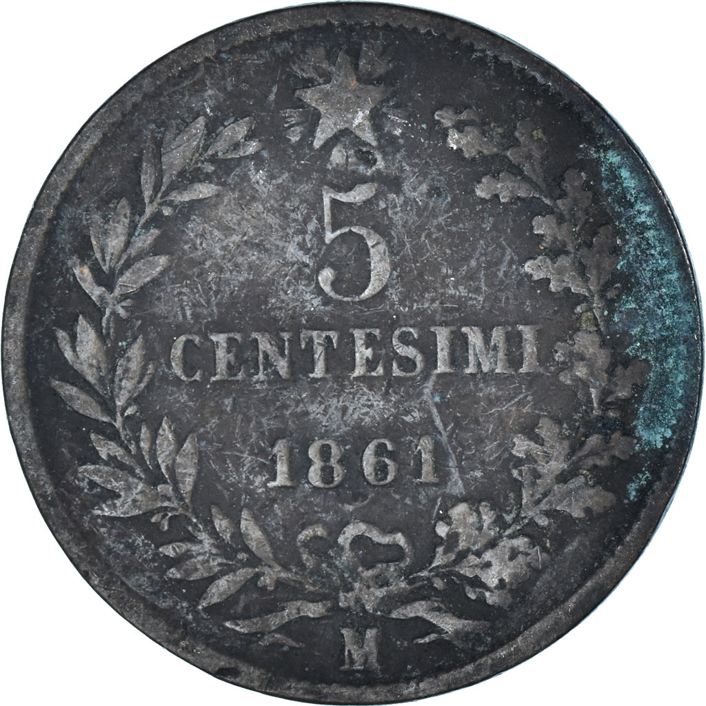 Coin, Italy, 5 Centesimi, 1861