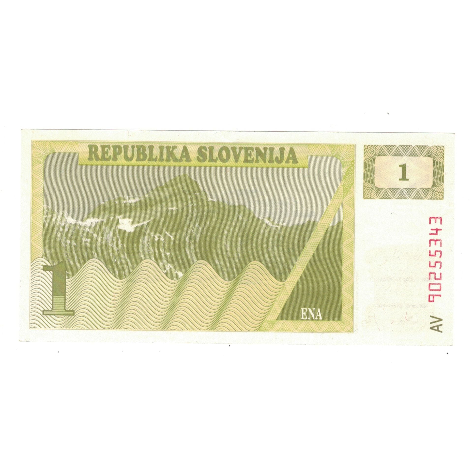 Billete, 1 (Tolar), Eslovenia, KM:1a, EBC