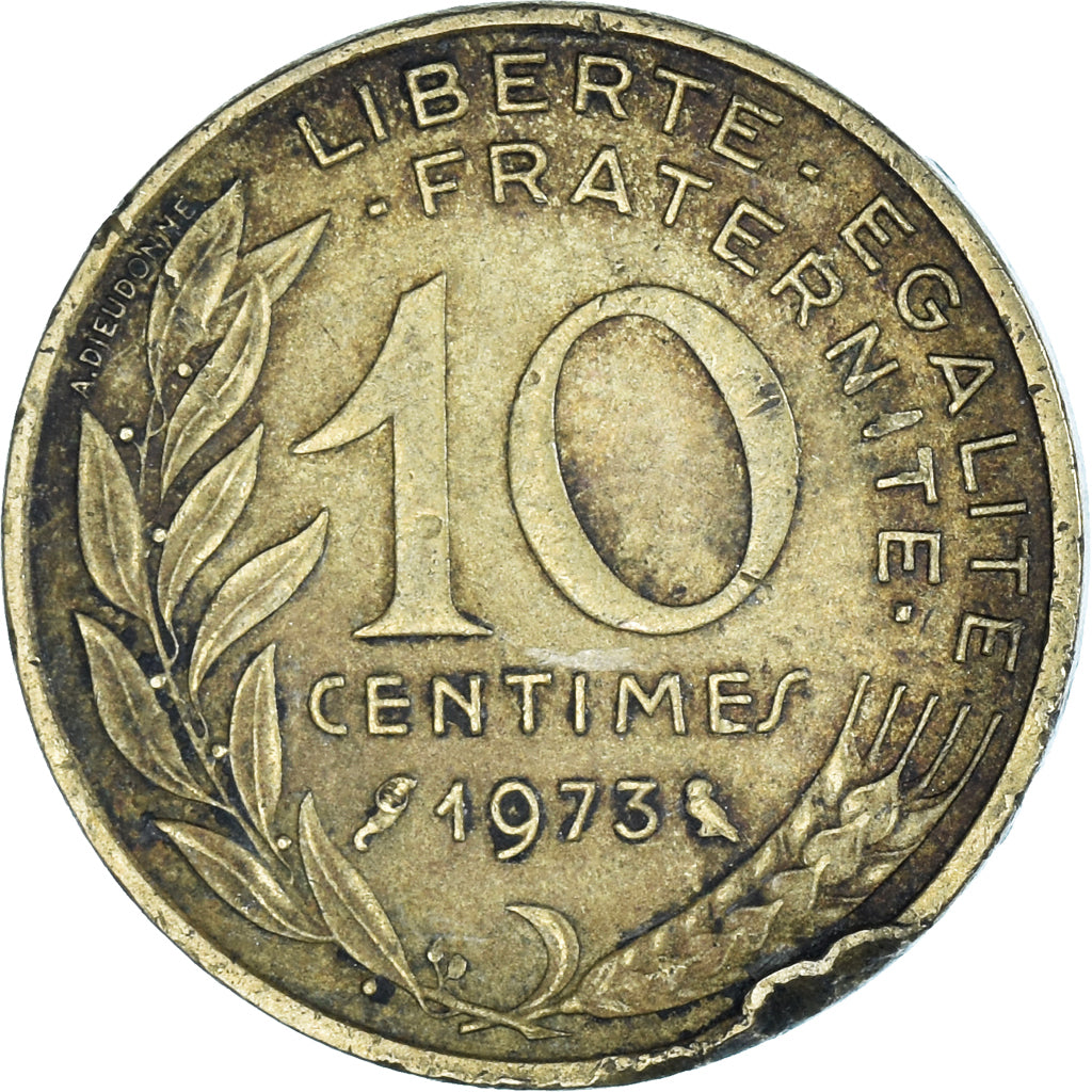Moeda, França, 10 Centimes, 1973
