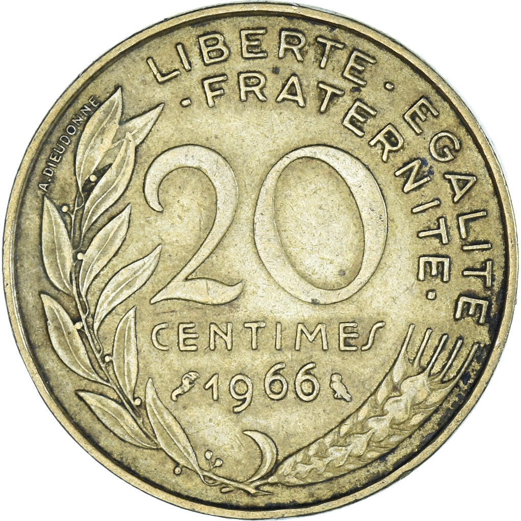 Coin, France, 20 Centimes, 1966