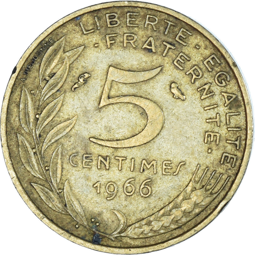Coin, France, 5 Centimes, 1966