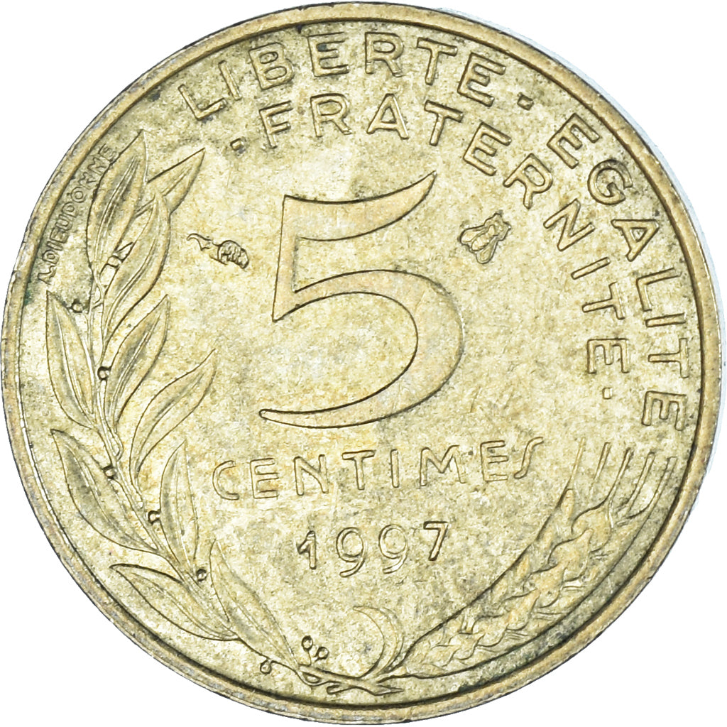 Münze, Frankreich, 5 Centimes, 1997