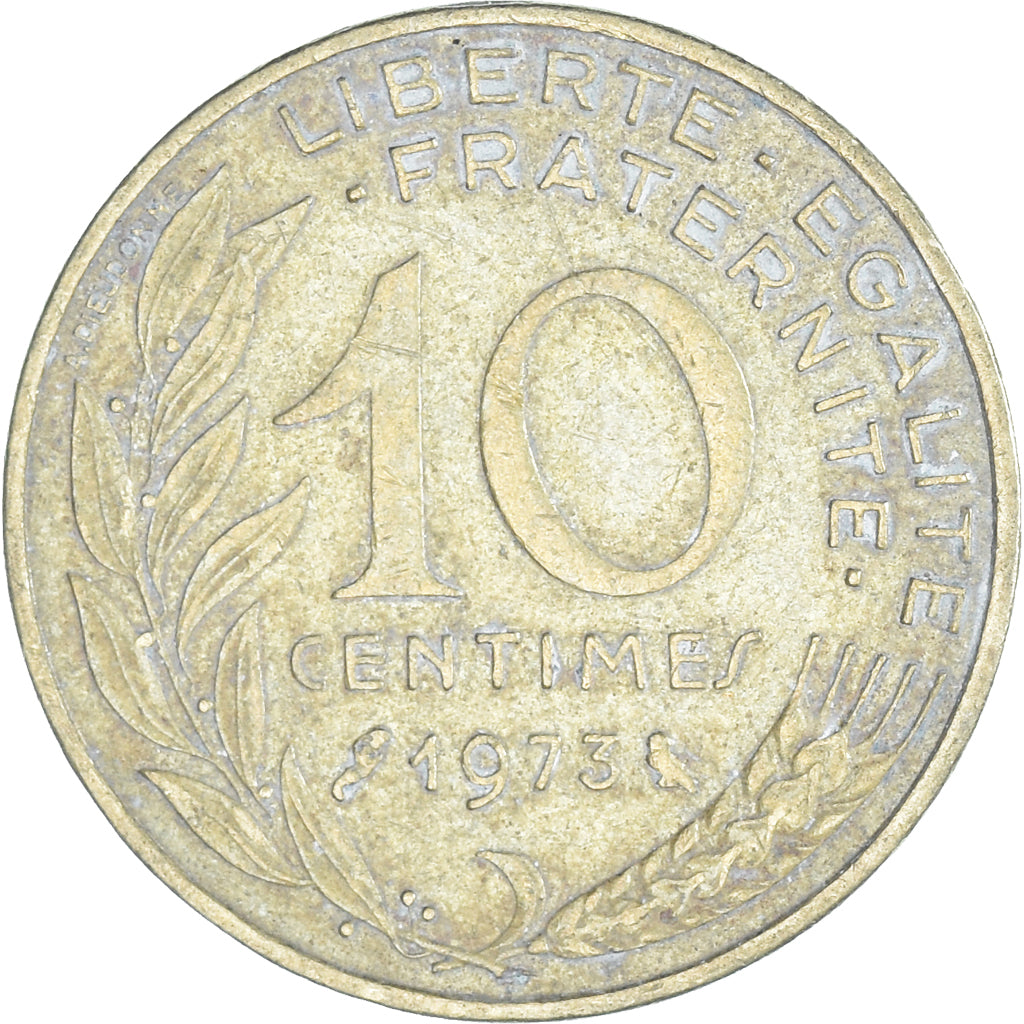 Moneta, Francja, 10 Centimes, 1973