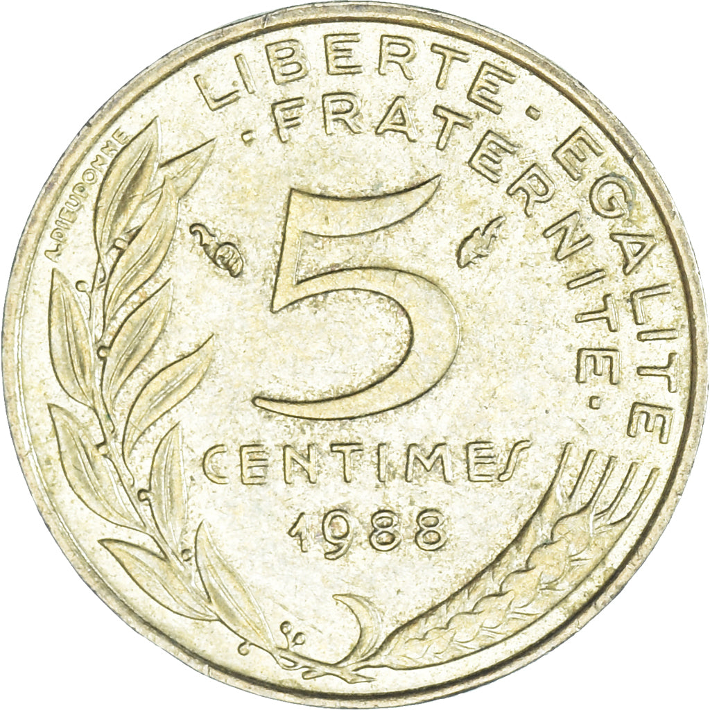 Münze, Frankreich, 5 Centimes, 1988