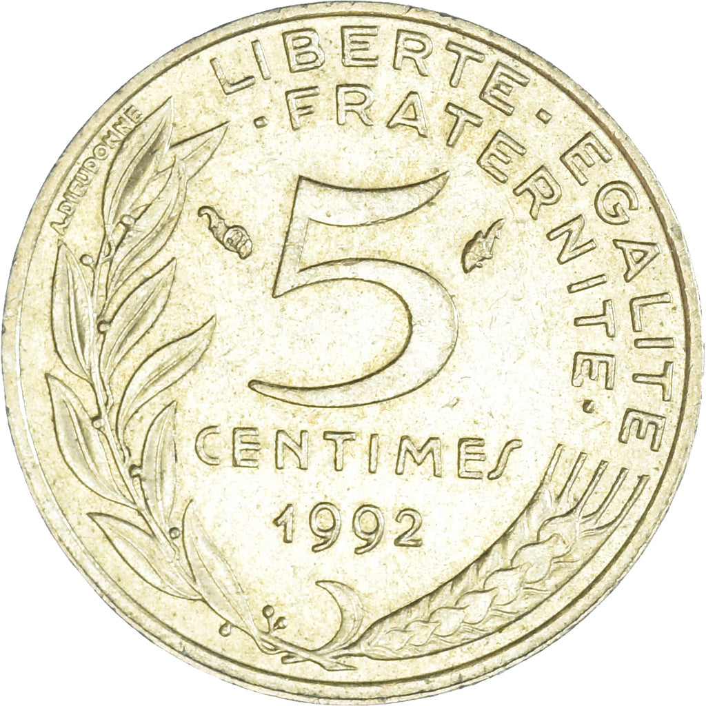 Münze, Frankreich, 5 Centimes, 1992