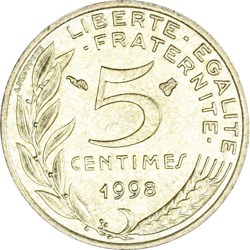 Munten, Frankrijk, 5 Centimes, 1998