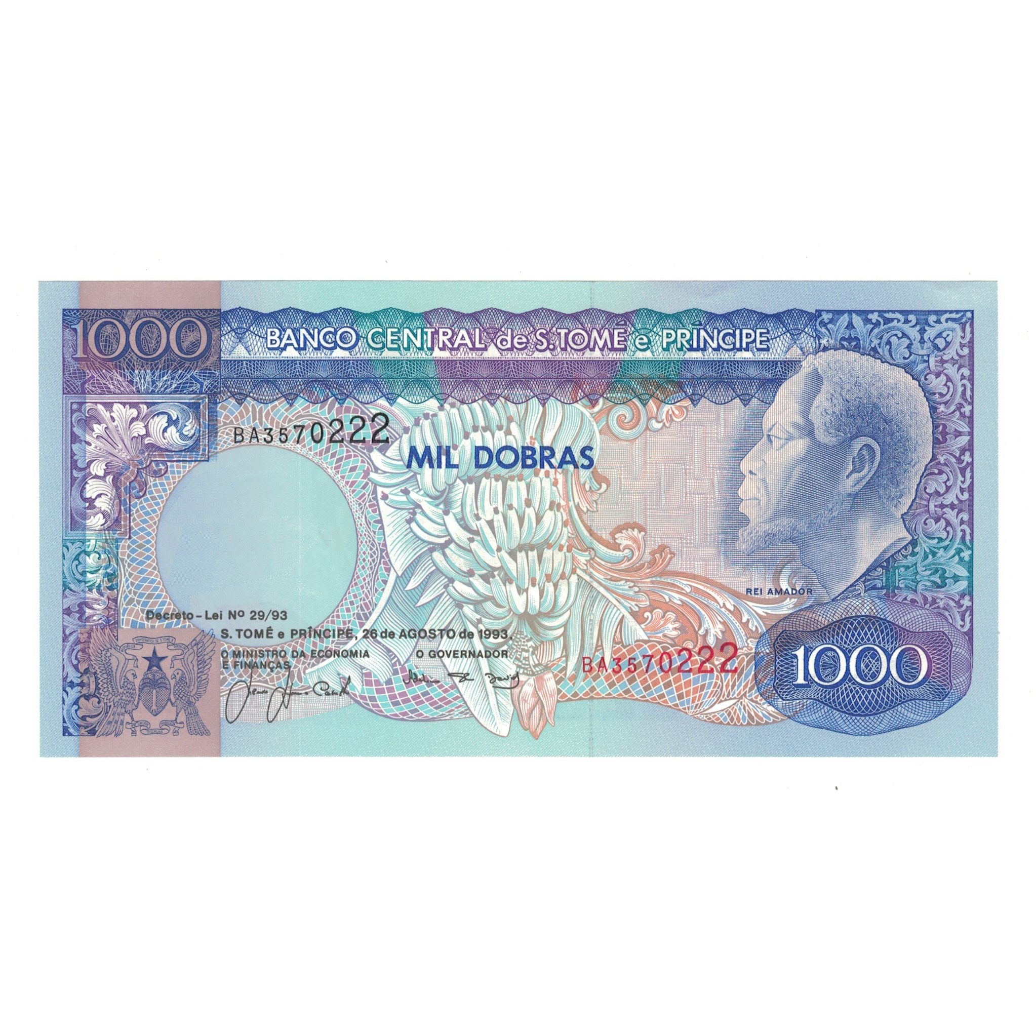 Banknote, Saint Thomas and Prince, 1000 Dobras, 1993, 1993-08-26, KM:64