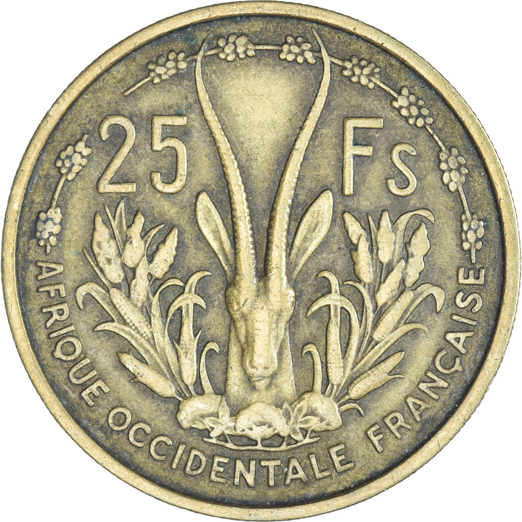 Coin, French West Africa, 25 Francs, 1956