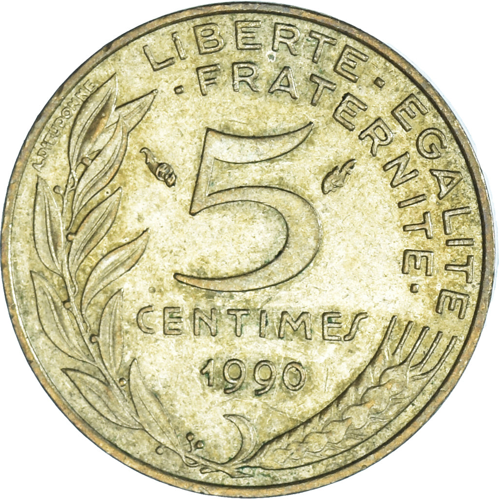 Moneda, Francia, 5 Centimes, 1990