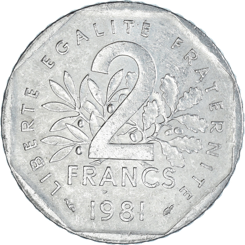 Moeda, França, 2 Francs, 1981