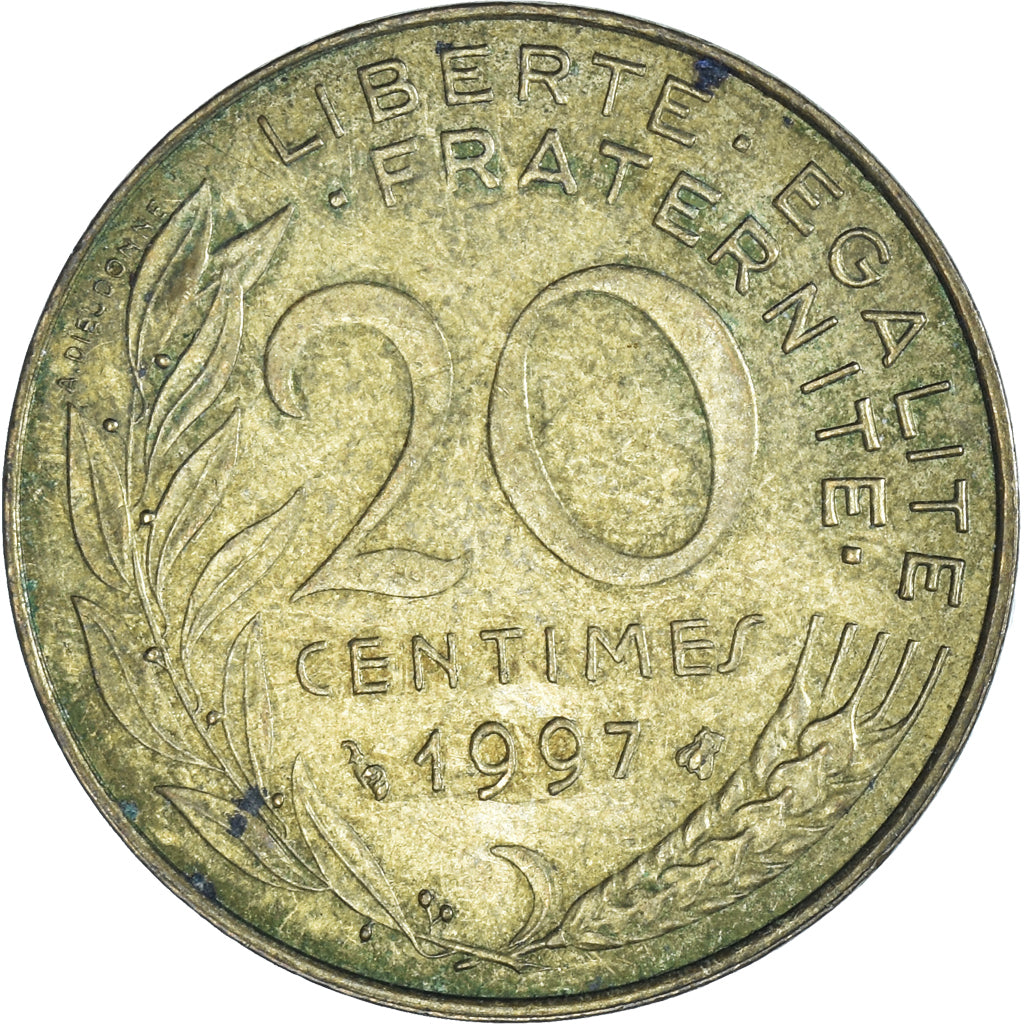 Moneda, Francia, 20 Centimes, 1997
