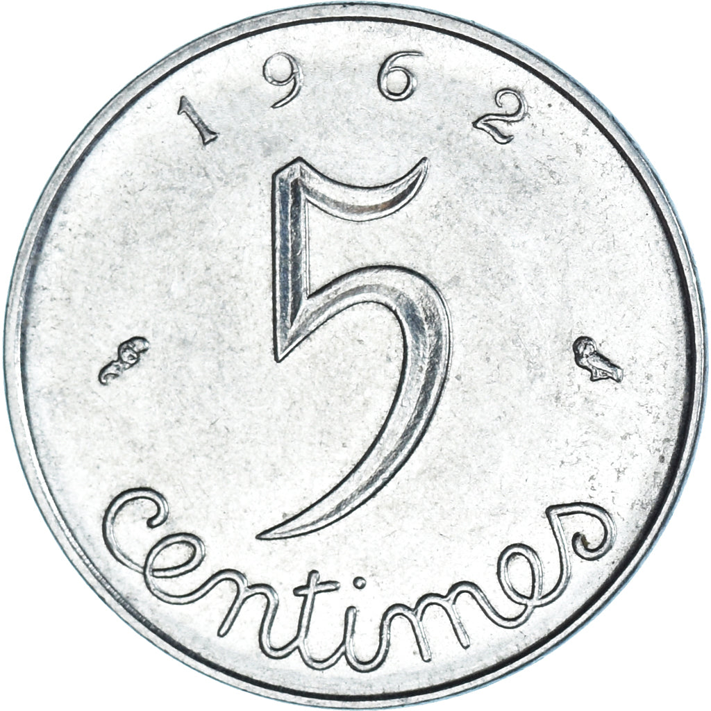 Munten, Frankrijk, 5 Centimes, 1962