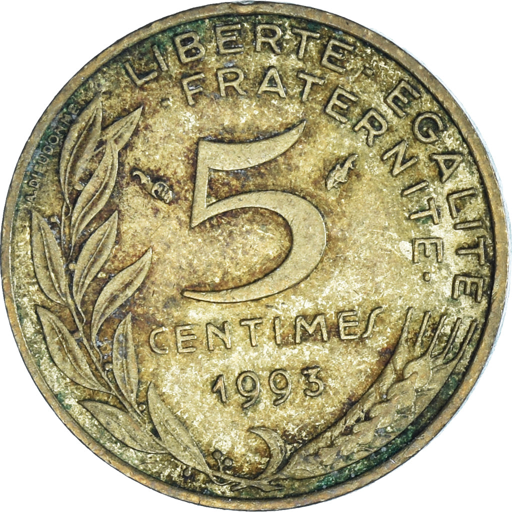 Moneda, Francia, 5 Centimes, 1993