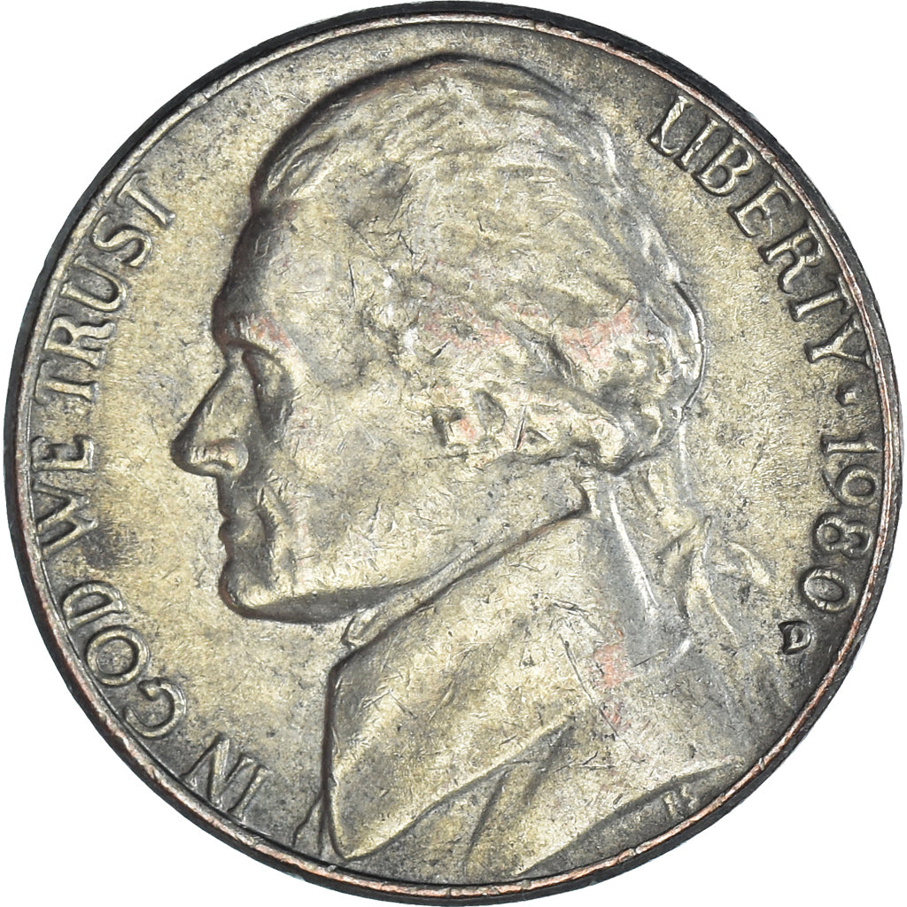 Moneda, Estados Unidos, 5 Cents, 1980