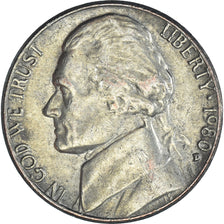 Moneda, Estados Unidos, 5 Cents, 1980