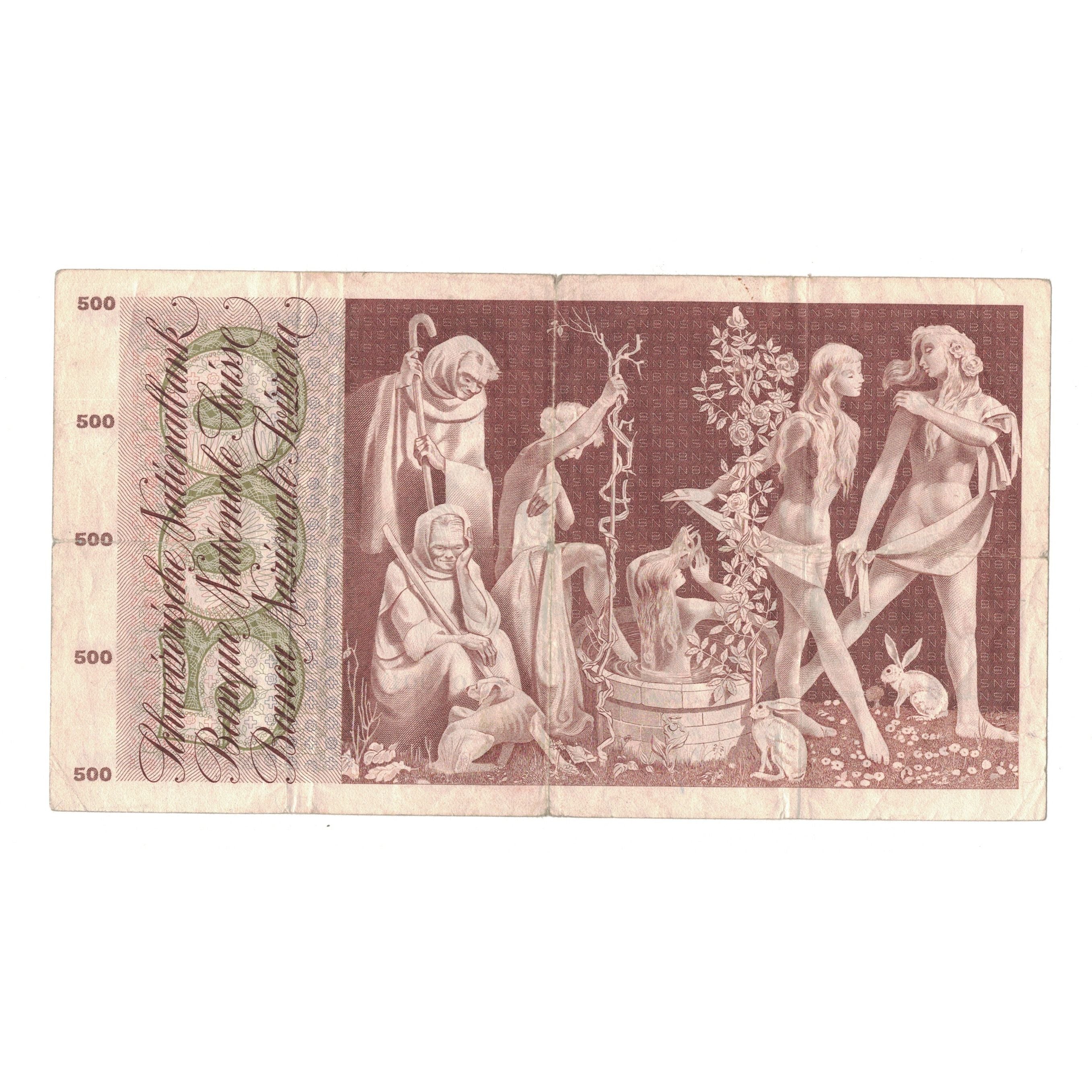 Banknote, Switzerland, 500 Franken, 1965, 1965-01-21, KM:51d, EF(40-45)