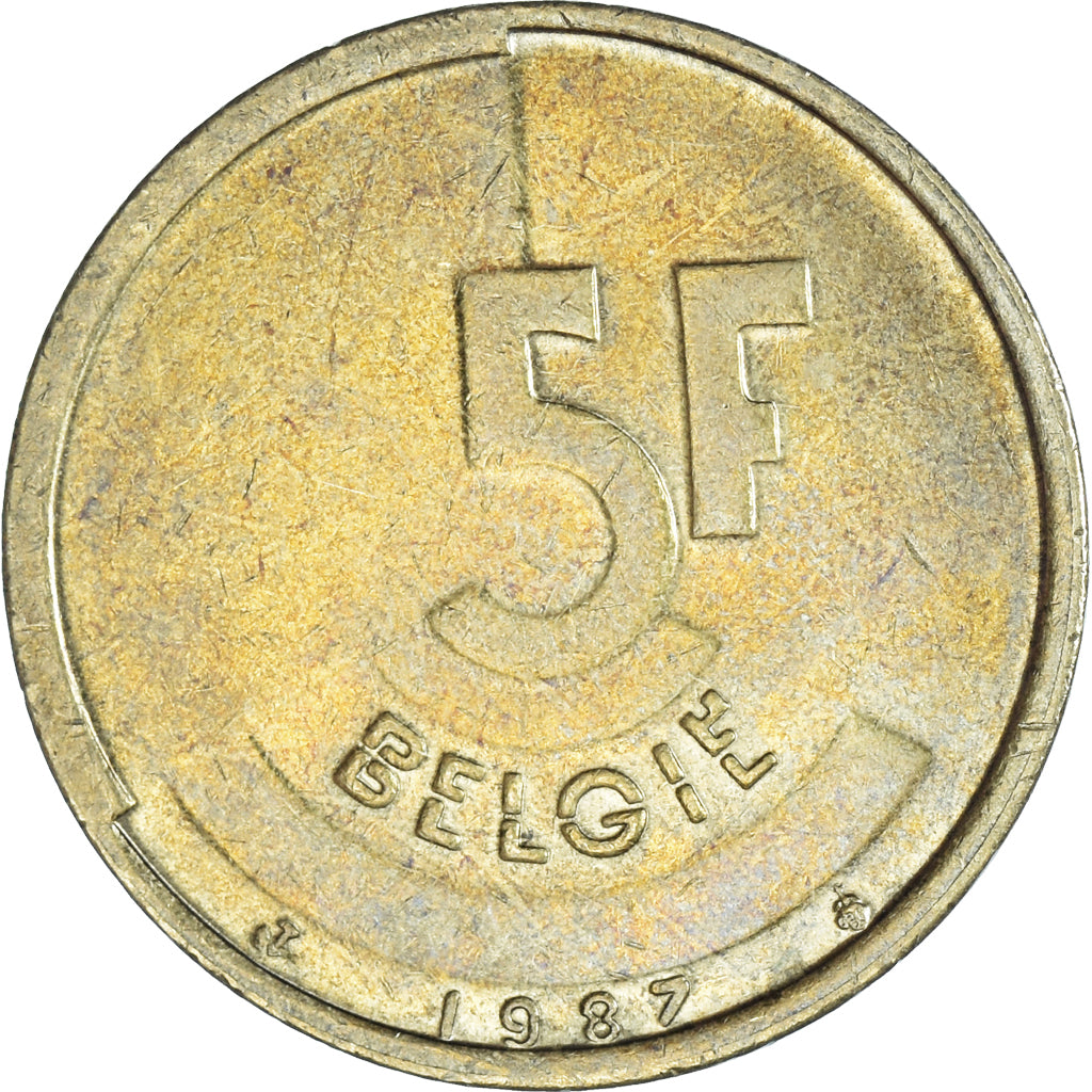 Moneda, Bélgica, 5 Francs, 5 Frank, 1987