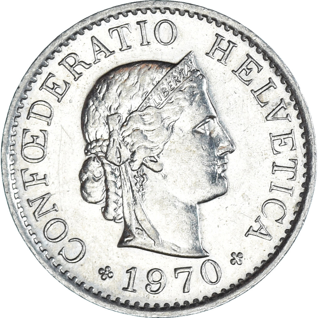 Moneda, Suiza, 5 Rappen, 1970