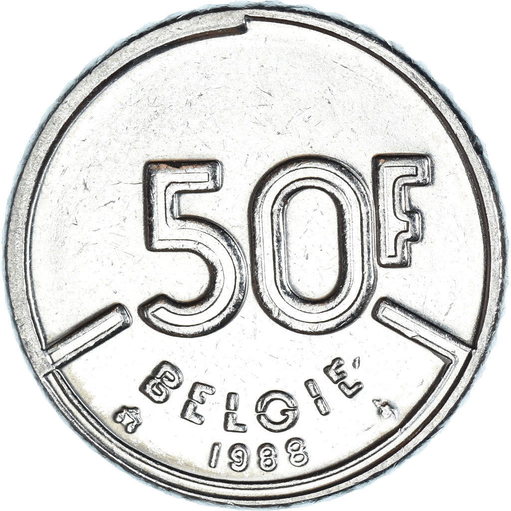 Münze, Belgien, 50 Francs, 50 Frank, 1988
